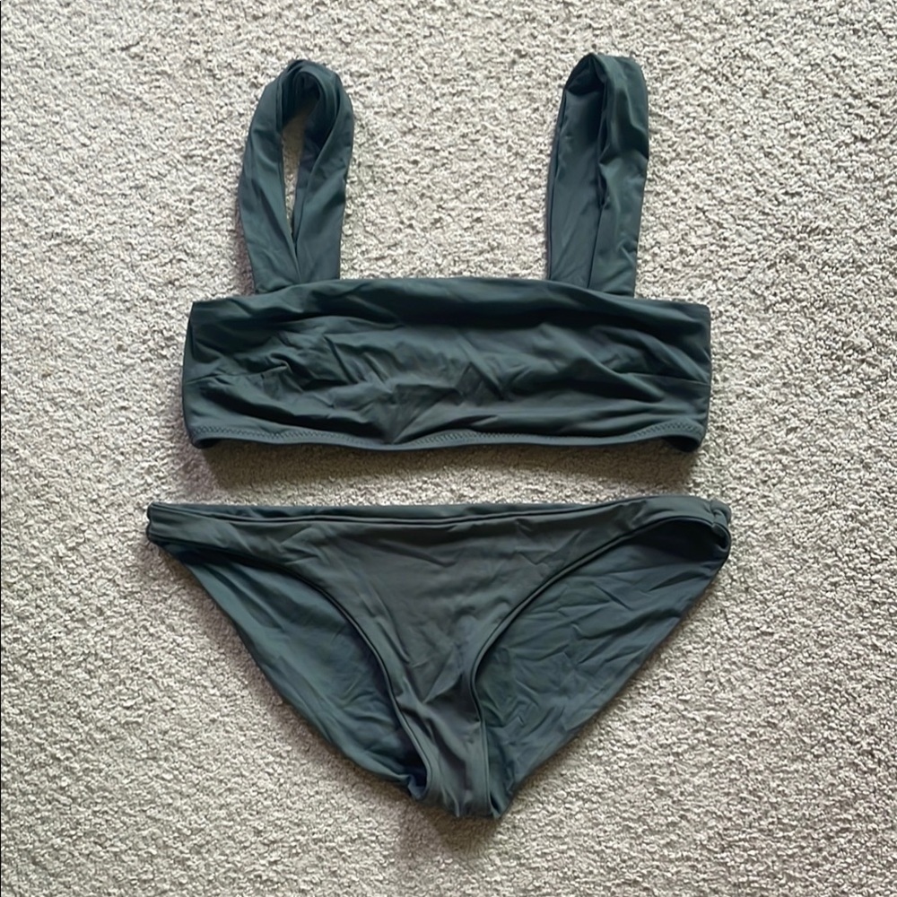 Vitamin A Green Bikini Set Modern Minimalist Swimwear